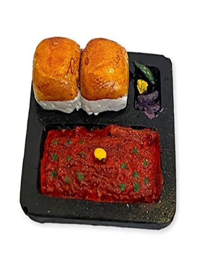 BRIKSHI Pao Bhaji Fridge Magnet Miniature Food 3D Fridge Magnet Best Souvenir Gift 100% Made in India